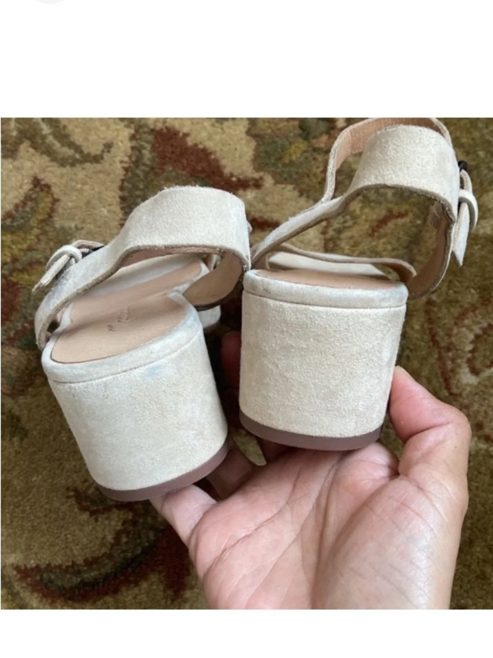 MADEWELL Swede Material Sandals in Beige Color.